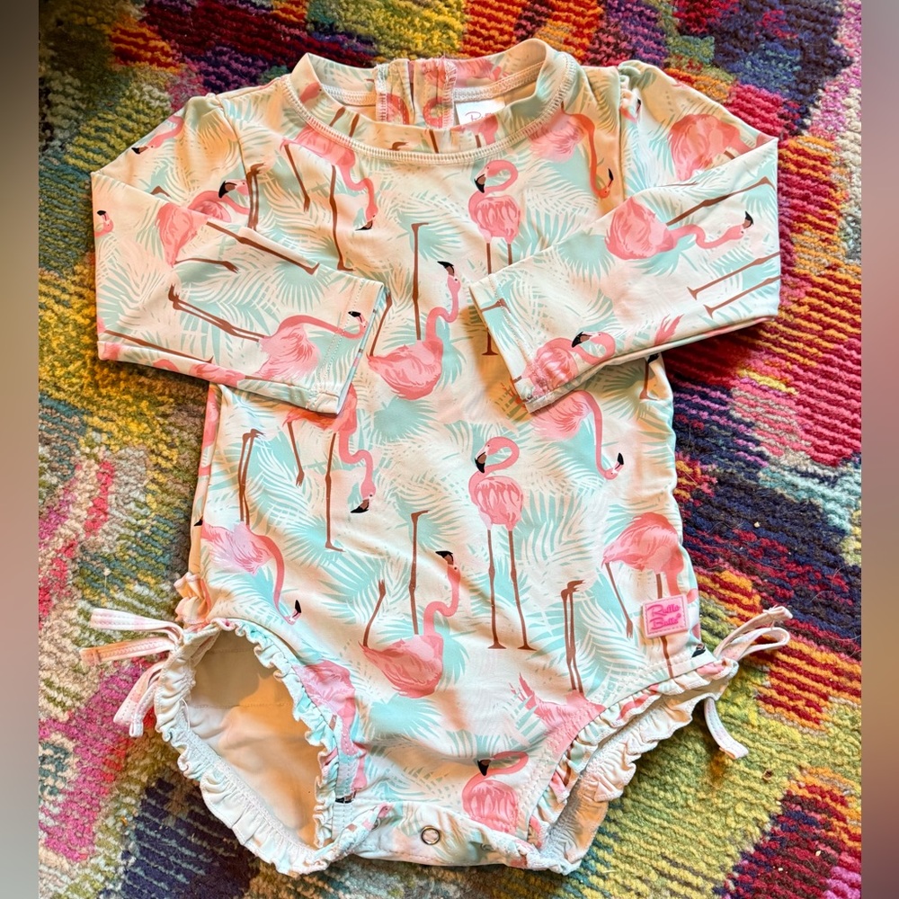 18-24M Ruffle Butts Tropical Flamingo Swimsuit